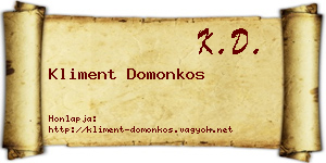 Kliment Domonkos névjegykártya