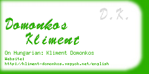 domonkos kliment business card